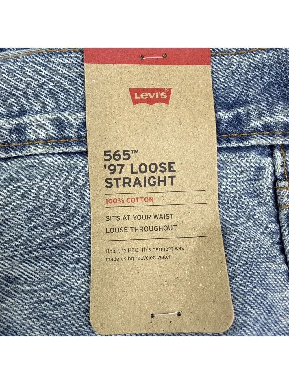 NEW Levi's 565 '97 Loose Straight Jeans Mens 36x32 Light Wash Denim A72210001